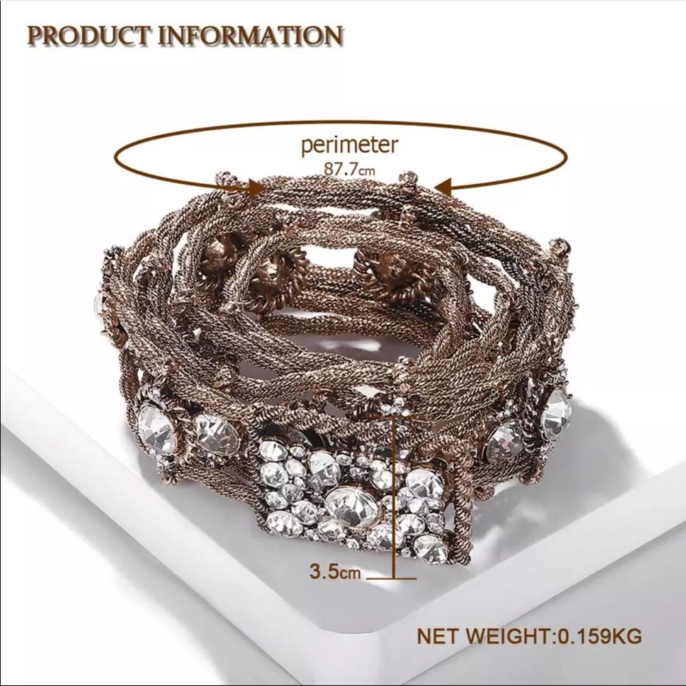 Fancy gold belt with Rhinestones - Picture 6 of 9